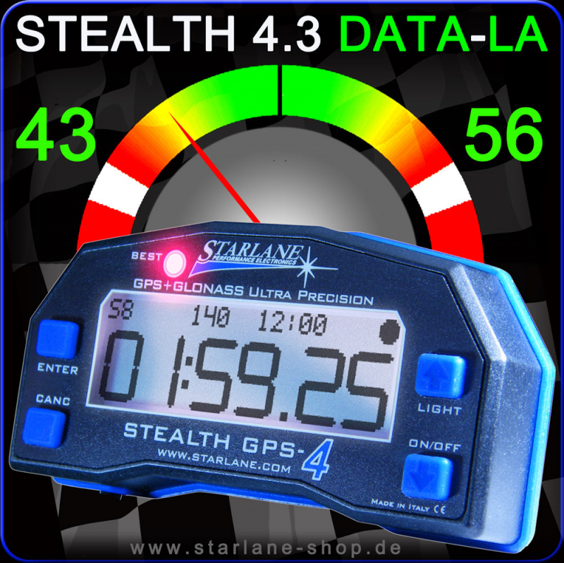 GPS Laptimer STEALTH - DATA V4 Lean Angle